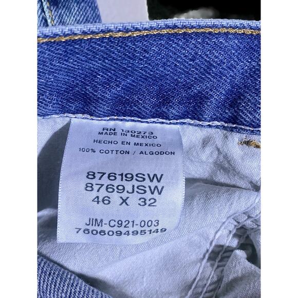 Rustler Blue Jeans Men's Size 46 x 32 Blue Denim Straight Fit - Picture 3 of 8